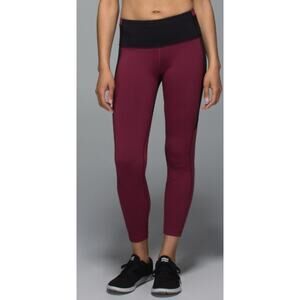 Lululemon athletica Size 6	All You Need Tight Black Jewelled Magenta Leggings